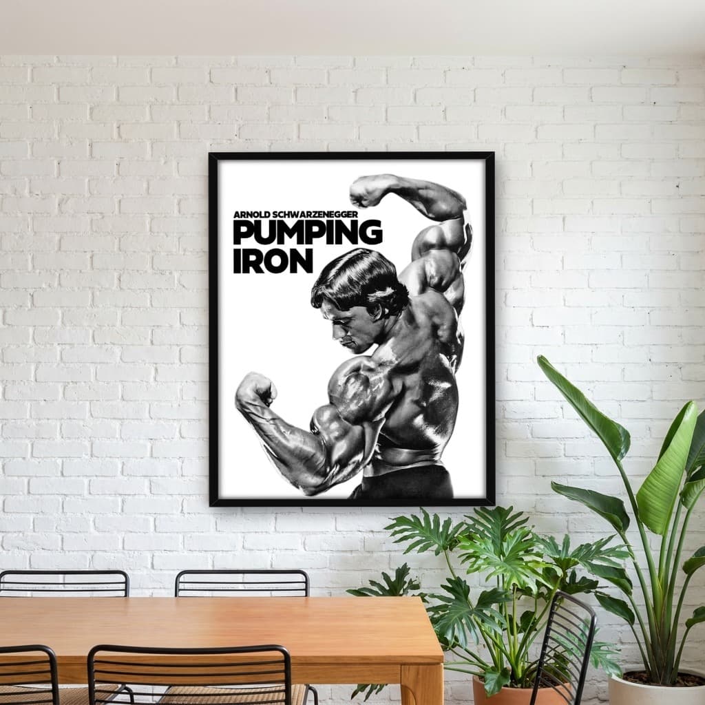 Quadro Decorativo Arnold Schwarzenegger Pumping Iron - BRANCO