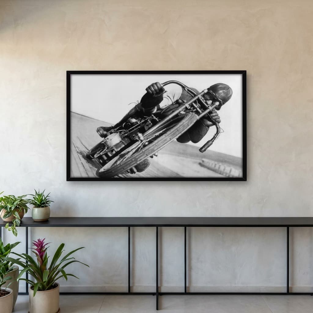 Quadro Decorativo Otto Walker - Daredevil Board Track Racing - Histórica Harley Davidson