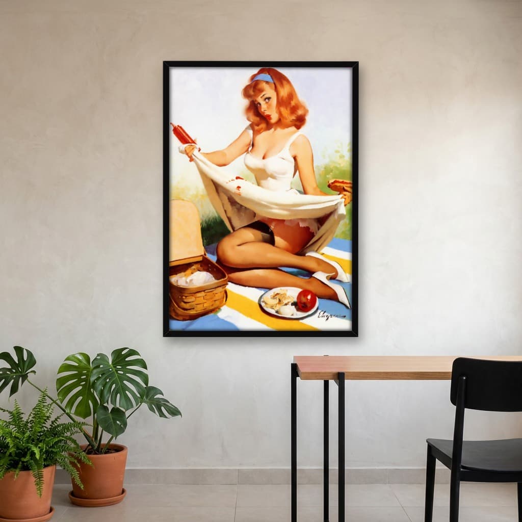 Quadro Decorativo Pin-up Girl: Red White And Blue