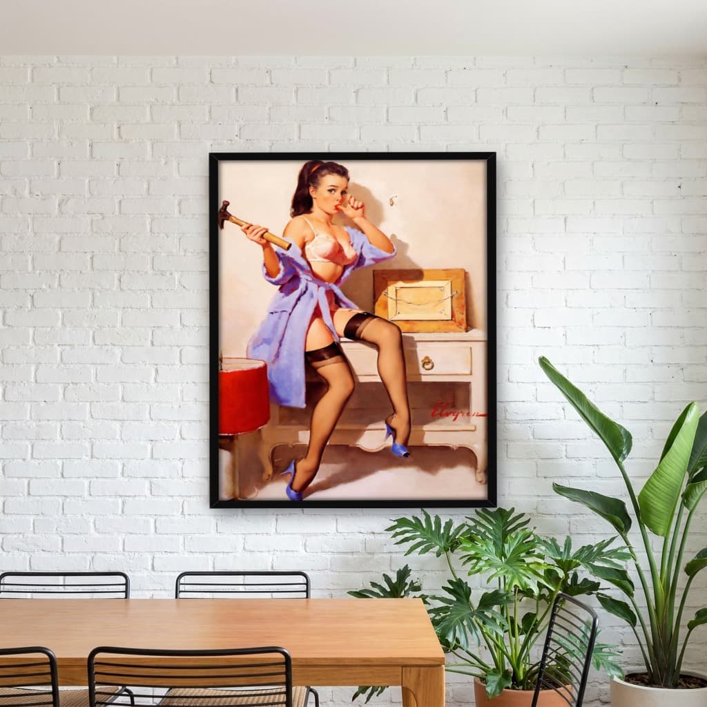 Quadro Decorativo Pin-up Girl: The Wrong Nail