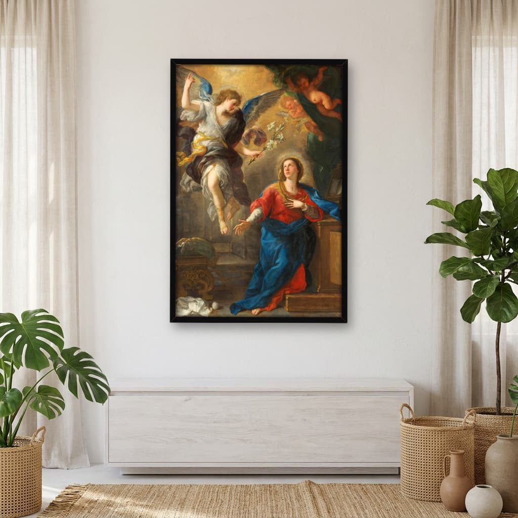 Quadro Decorativo Pintura Anunciação da Virgem Maria Pintor Luca Giordano