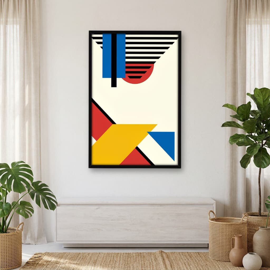 Quadro Decorativo Formas Abstratas Arte Bauhaus -vs03
