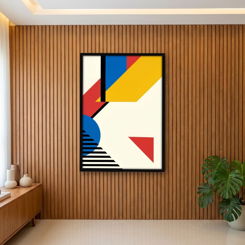 Quadro Decorativo Formas Abstratas Arte Bauhaus -vs02