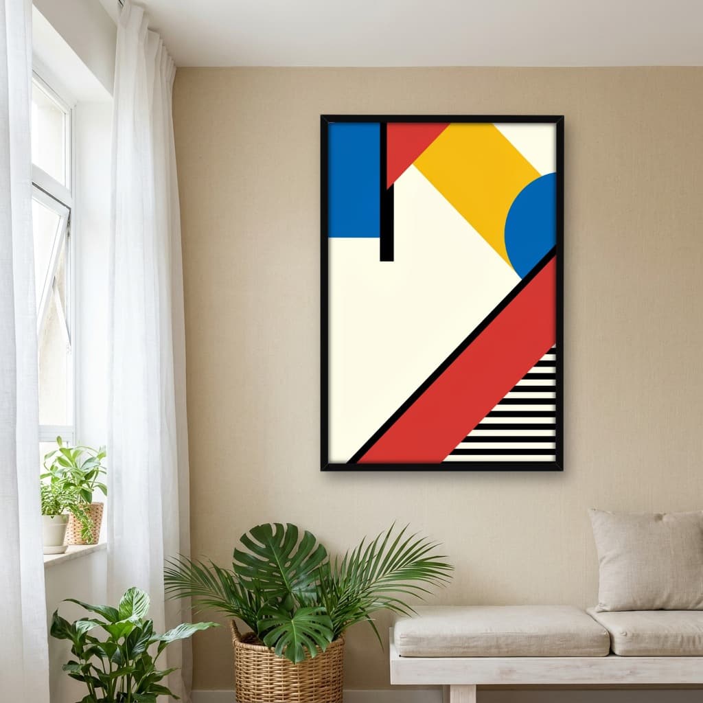 Quadro Decorativo Formas Abstratas Arte Bauhaus -vs01