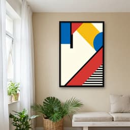 Quadro Decorativo Formas Abstratas Arte Bauhaus -vs01