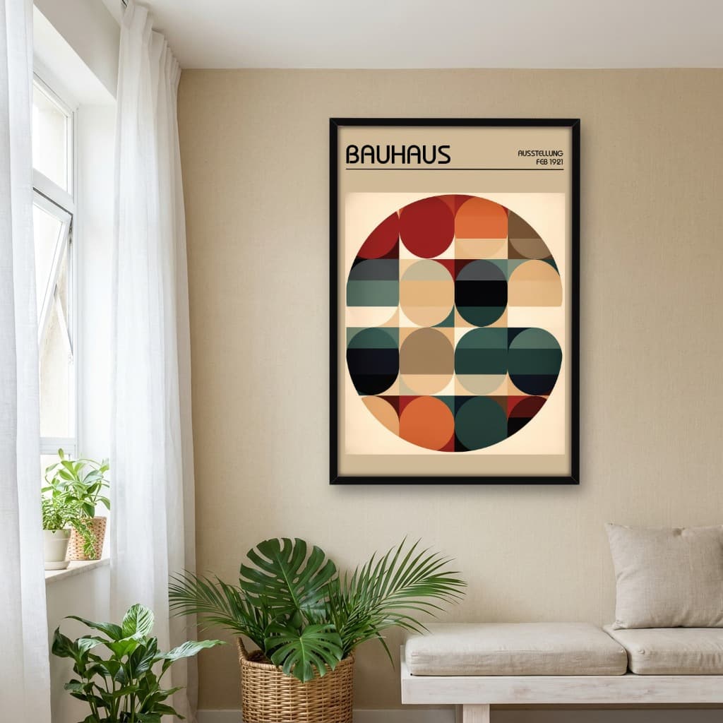 Quadro Decorativo Arte Bauhau Ausstellung Feb 1921 Abstrato Geométrico