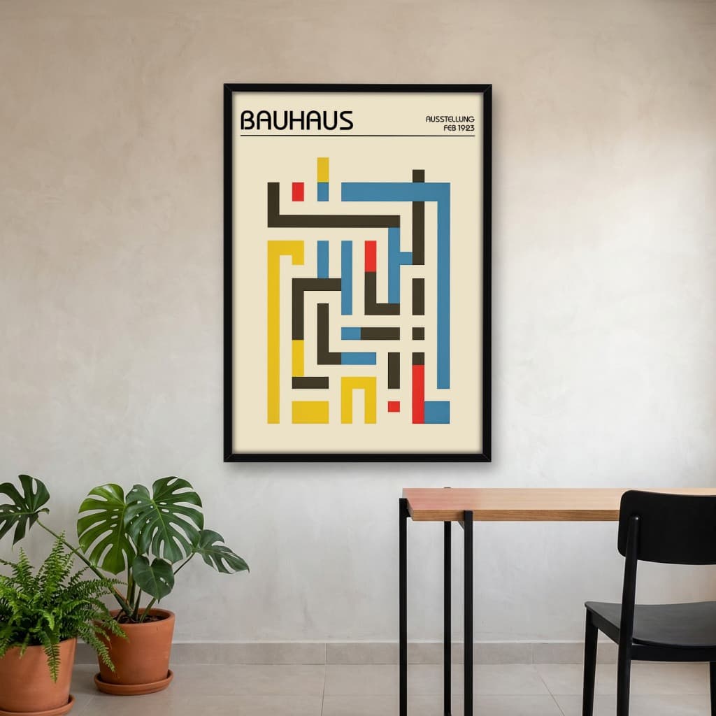 Quadro Decorativo Arte Bauhau Ausstellung Feb 1923 Abstrato Geométrico