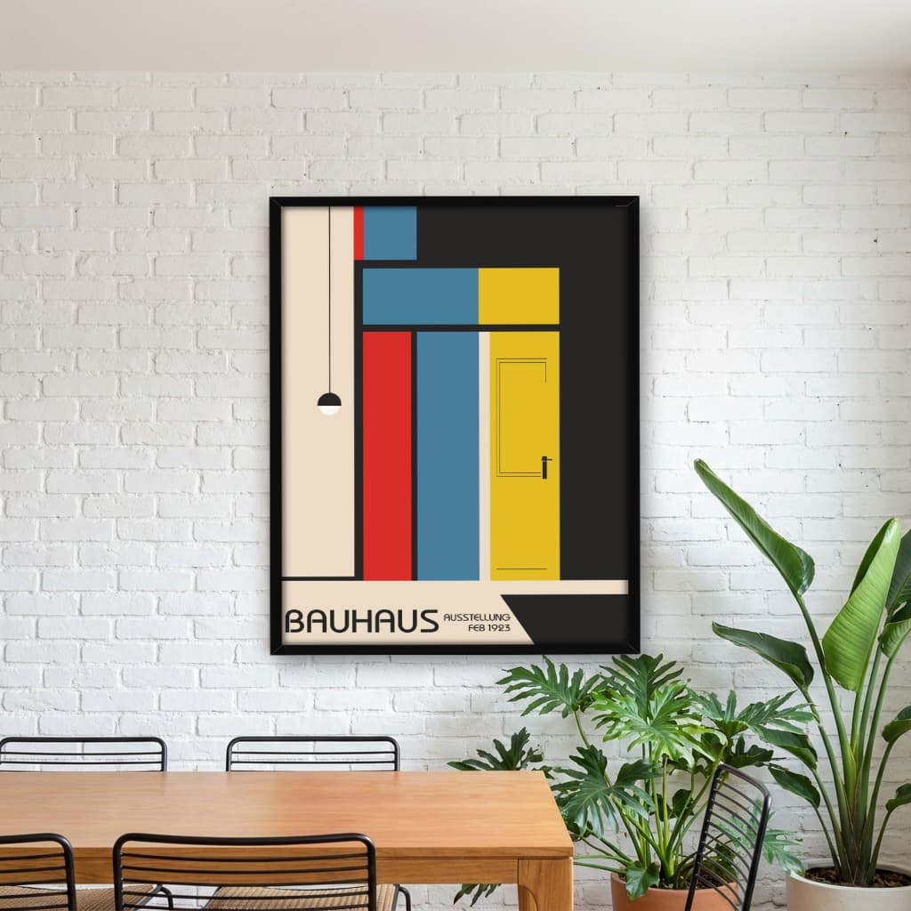 Quadro Decorativo Arte Bauhau Feb 1923 Ausstellung Abstrato Geométrico