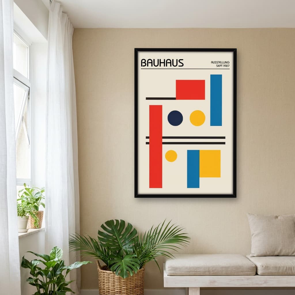 Quadro Decorativo Arte Bauhau Sept 1927 Abstrato Geométrico