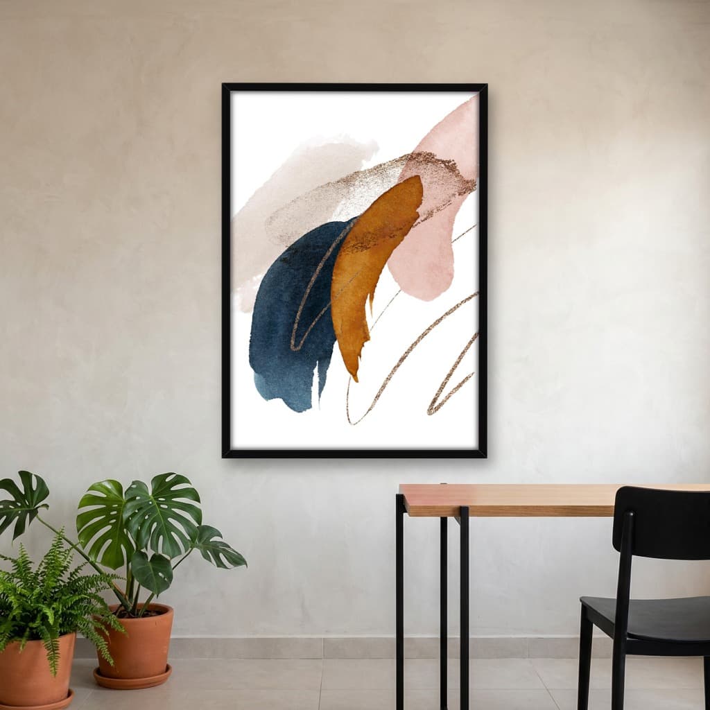 Quadro Decorativo Formas Abstratas Aquarelas -vs03