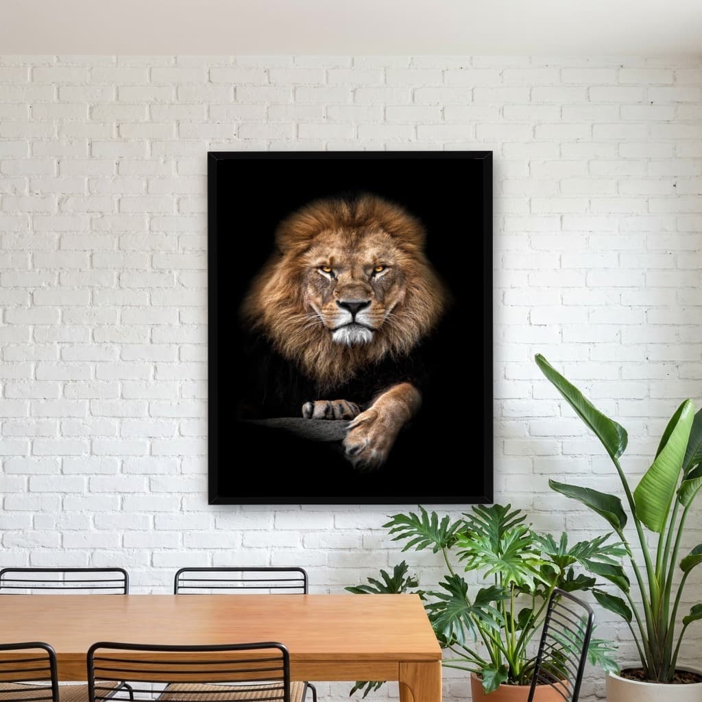 Quadro Decorativo Leão Saindo