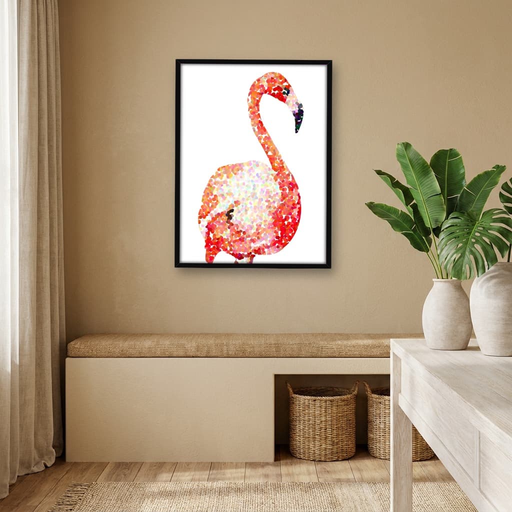 Quadro Decorativo Flamingo Dots