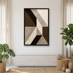 Quadro Decorativo Geométrico Triângulos Ferrugem -vs01