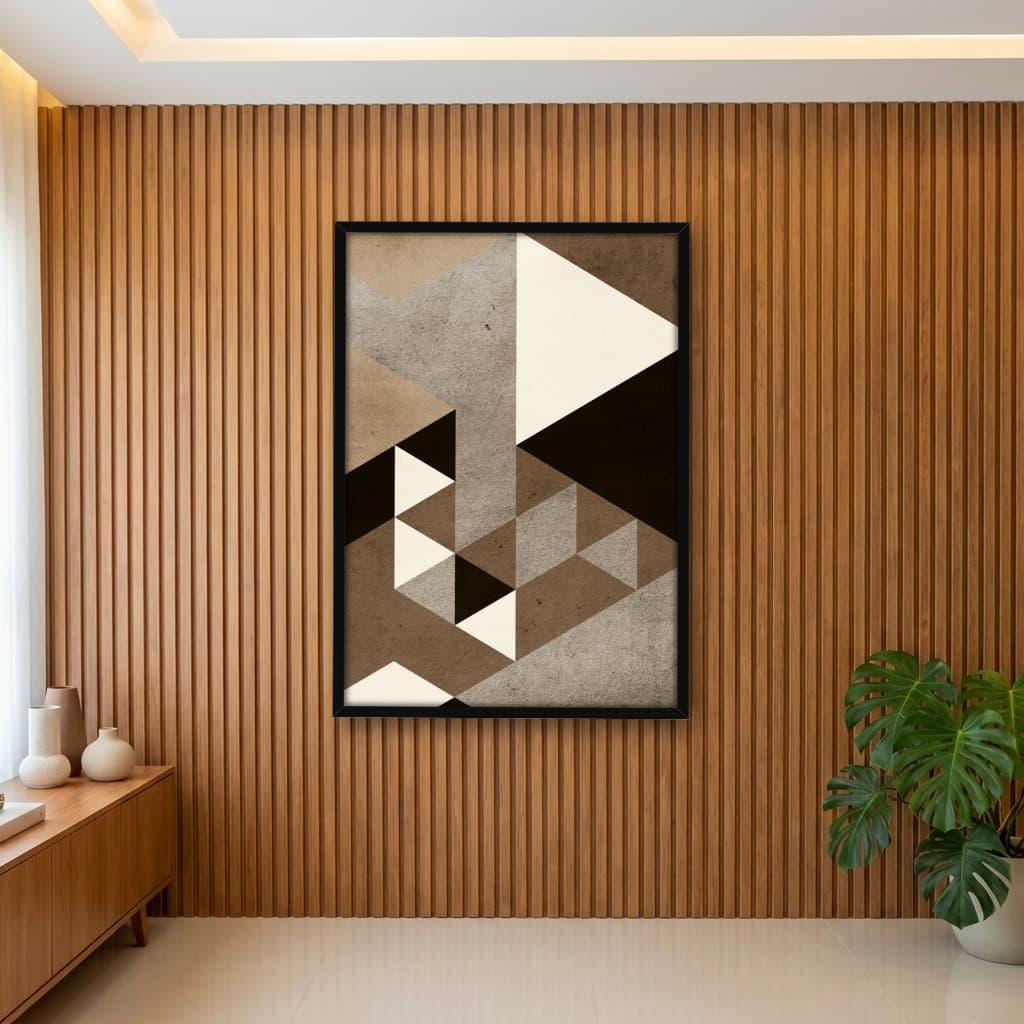 Quadro Decorativo Geométrico Triângulos Ferrugem -vs02