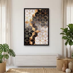 Quadro Decorativo Art Deco Smoky Cubes Display