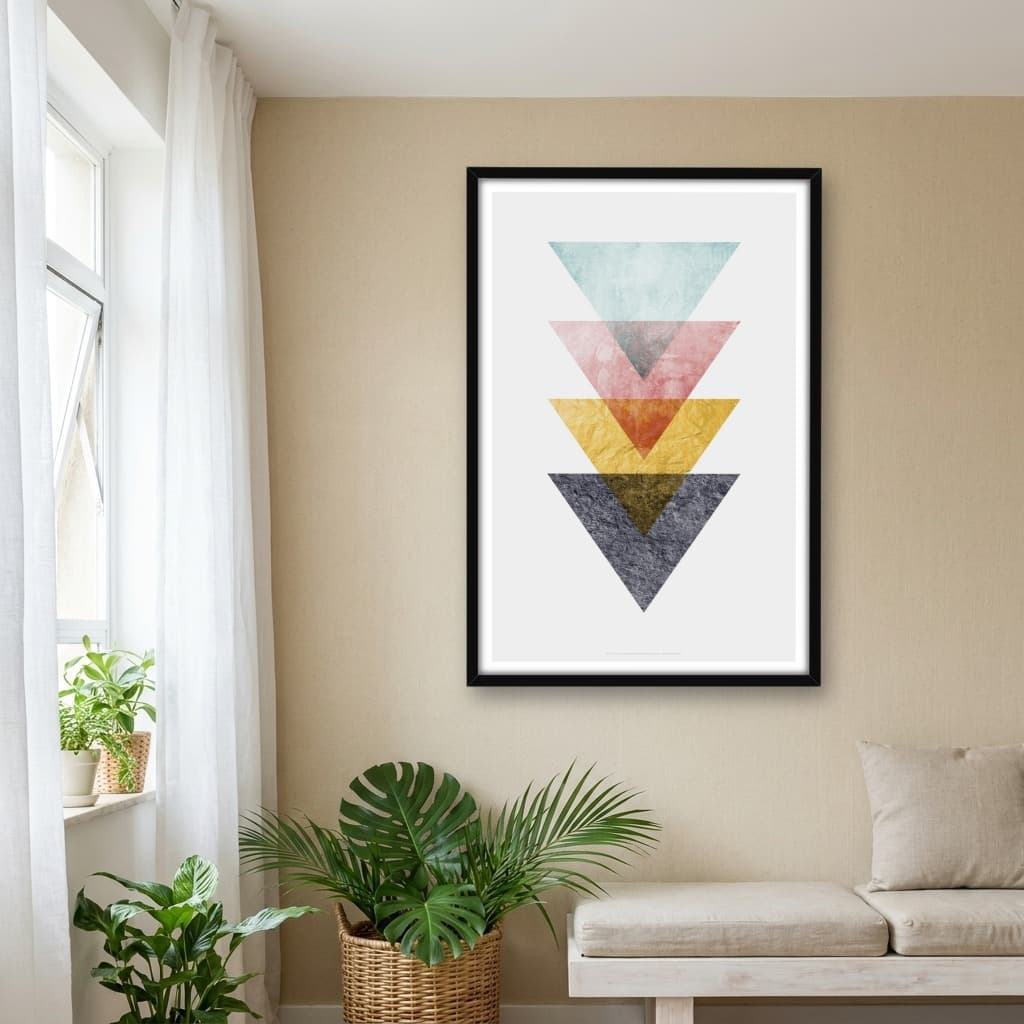 Quadro Decorativo de Desenho Geométrico - Arte e decoração para casa - Opção 01