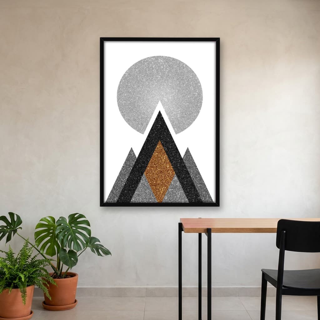 Quadro Decorativo Gold Printable Geometric Art - II