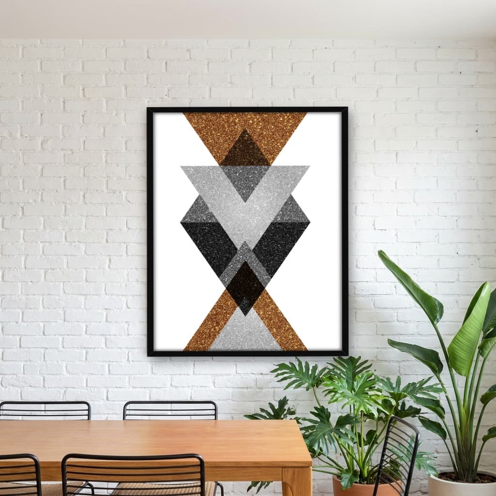Quadro Decorativo Gold Printable Geometric Art - III