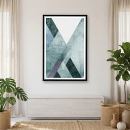 Quadro Decorativo Geométrico Triângulos Montanhas - Arte de decoração para casa