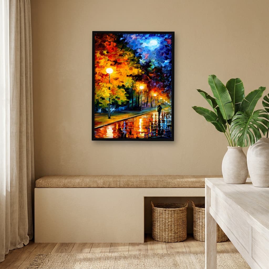 Quadro Decorativo Pintura Luz Da Lua Azul