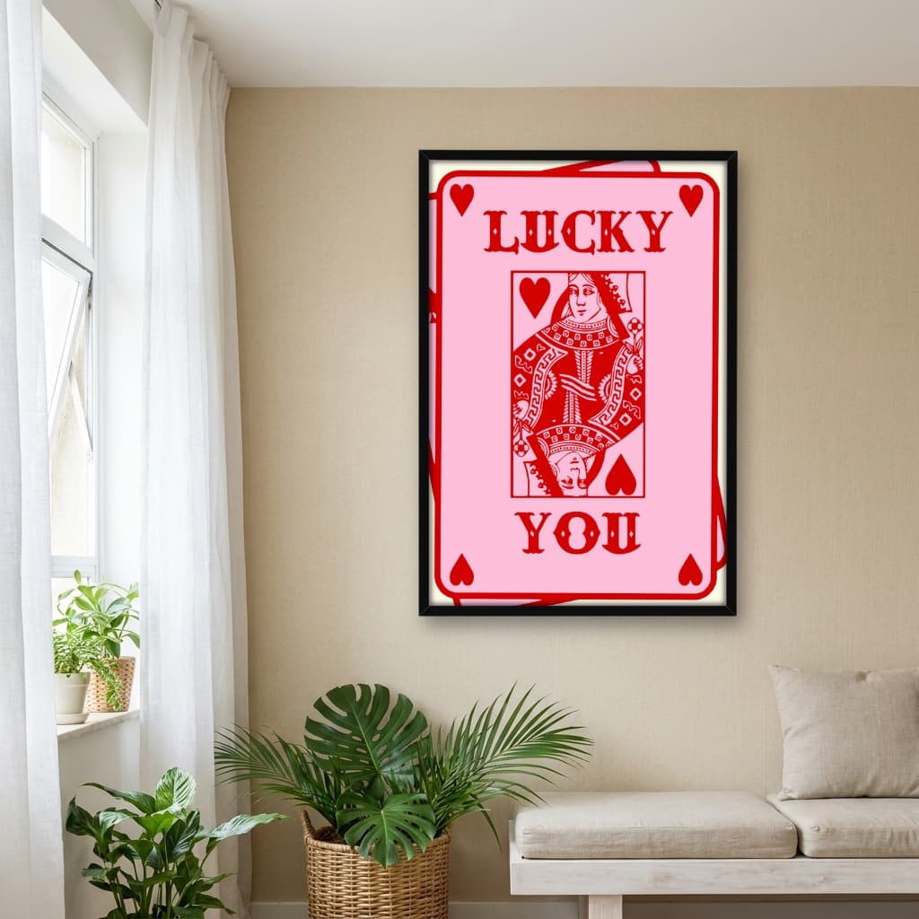 Quadro Decorativo Lucky You - Baralho De Copas