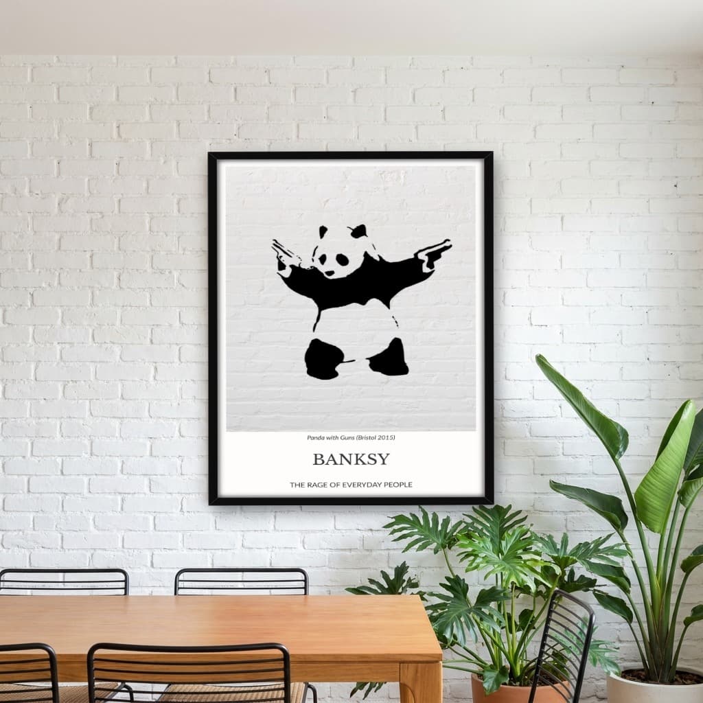 Quadro Decorativo Panda With Guns Banksy Art