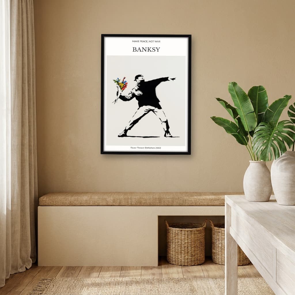 Quadro Decorativo Flower Thrower Banksy Art Jogador de Flores