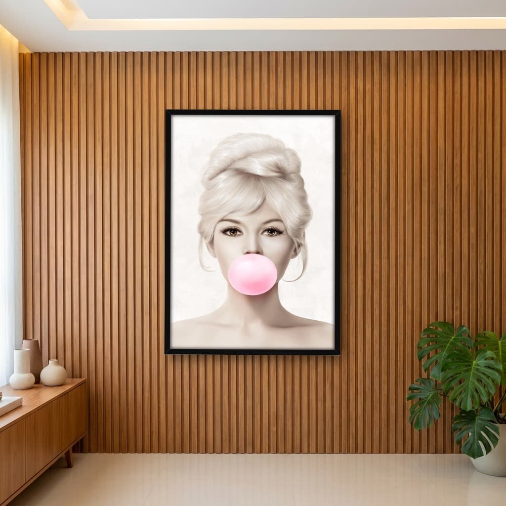 Quadro Decorativo Brigitte Bardot Bola De Chiclete Bubblegum