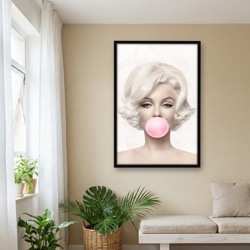 Quadro Decorativo Marilyn Monroe Bola De Chiclete Bubblegum