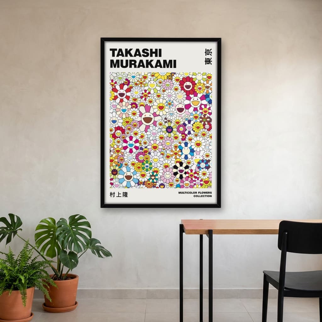 Quadro Decorativo Takashi Murakami Multicolor Flores