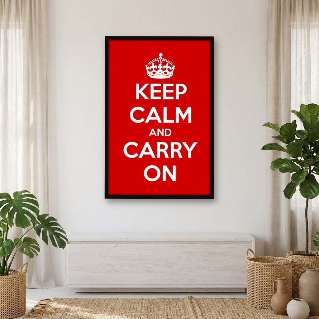 Quadro Decorativo Keep Calm and Carry On - Red