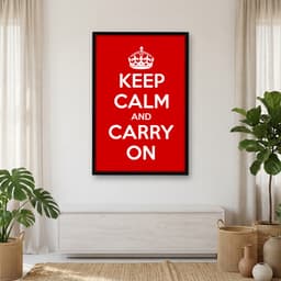 Quadro Decorativo Keep Calm and Carry On - Red