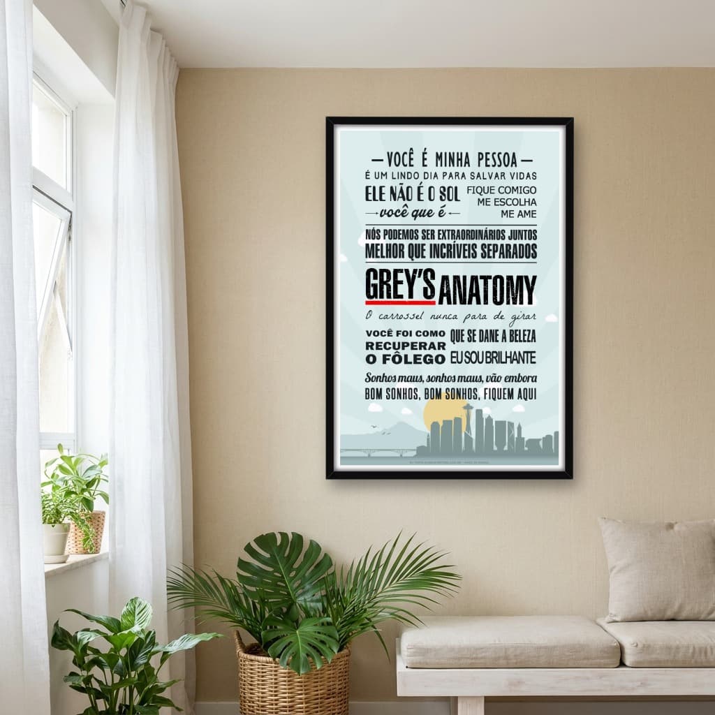 Quadro Decorativo Grey's Anatomy - Frases em Português