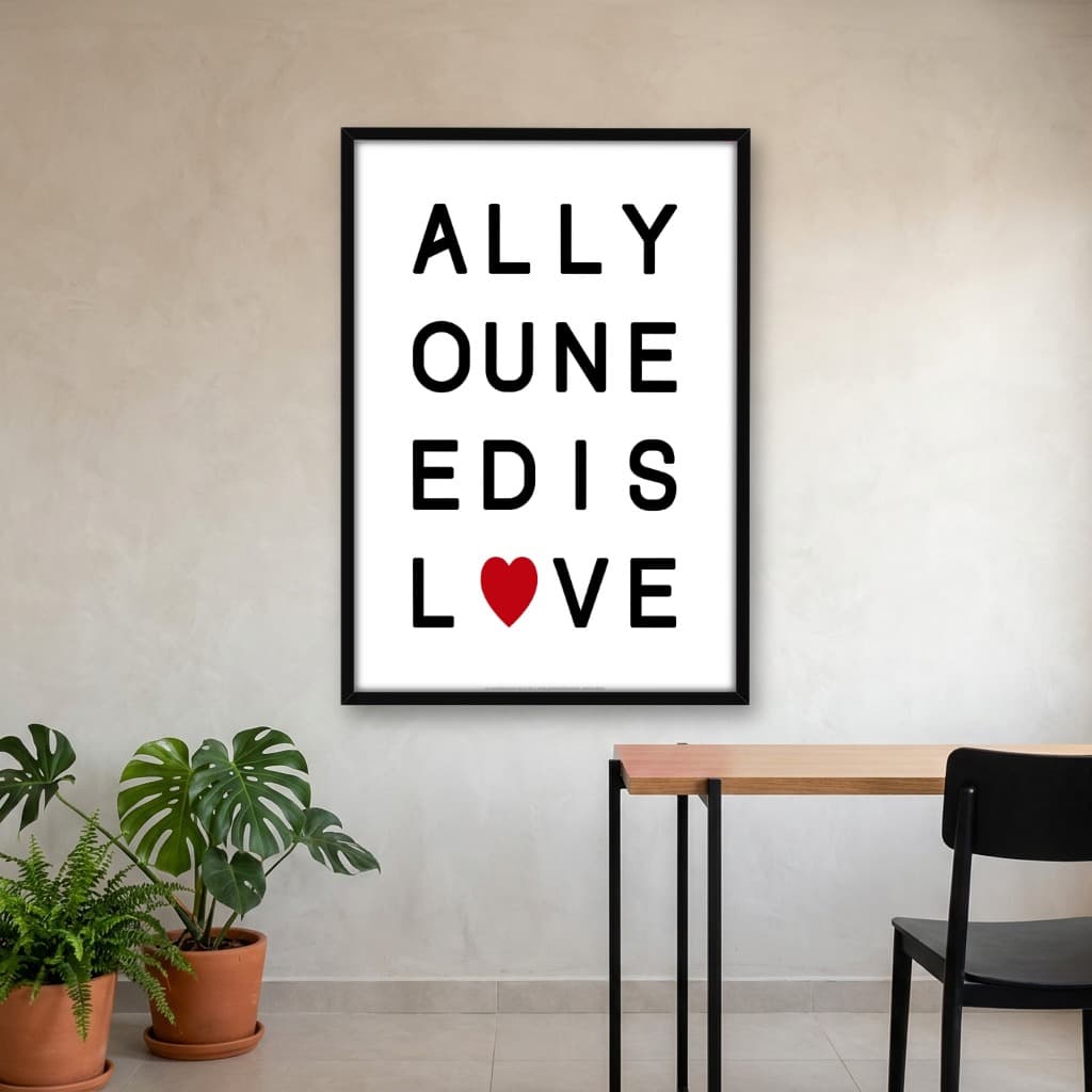 Quadro Decorativo All You Need Is Love - The Beatles