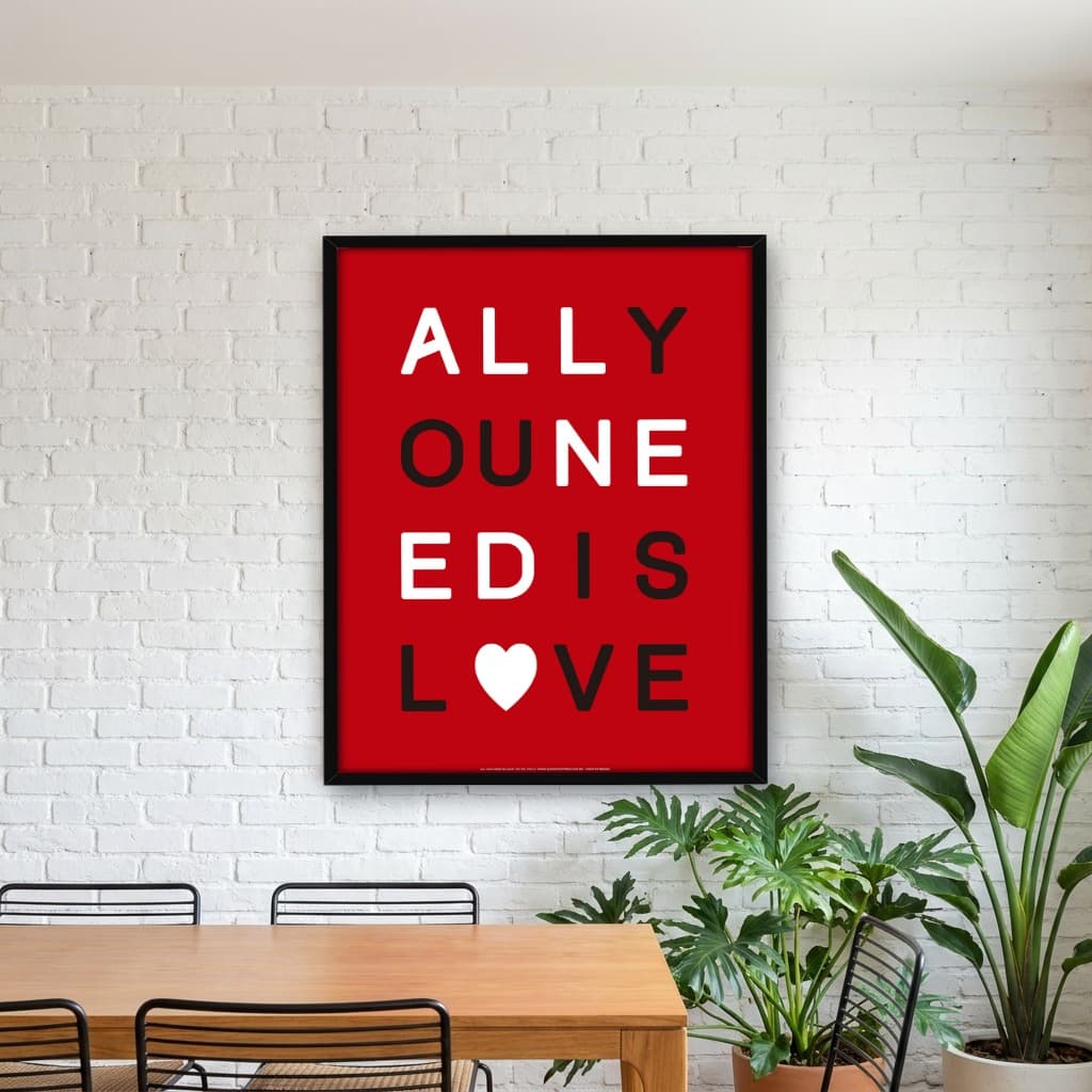 Quadro Decorativo All You Need Is Love - The Beatles