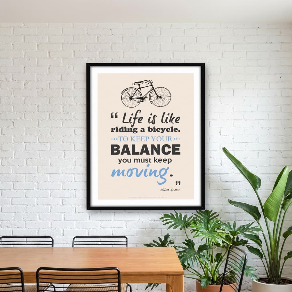 Quadro Decorativo Life Is Like Riding A Bicycle - Albert Einstein