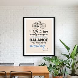 Quadro Decorativo Life Is Like Riding A Bicycle - Albert Einstein