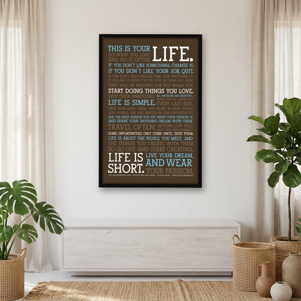 Quadro Decorativo Manifesto - This is your Life - vs Marrom