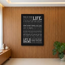 Quadro Decorativo Manifesto - This is your Life - vs Preto