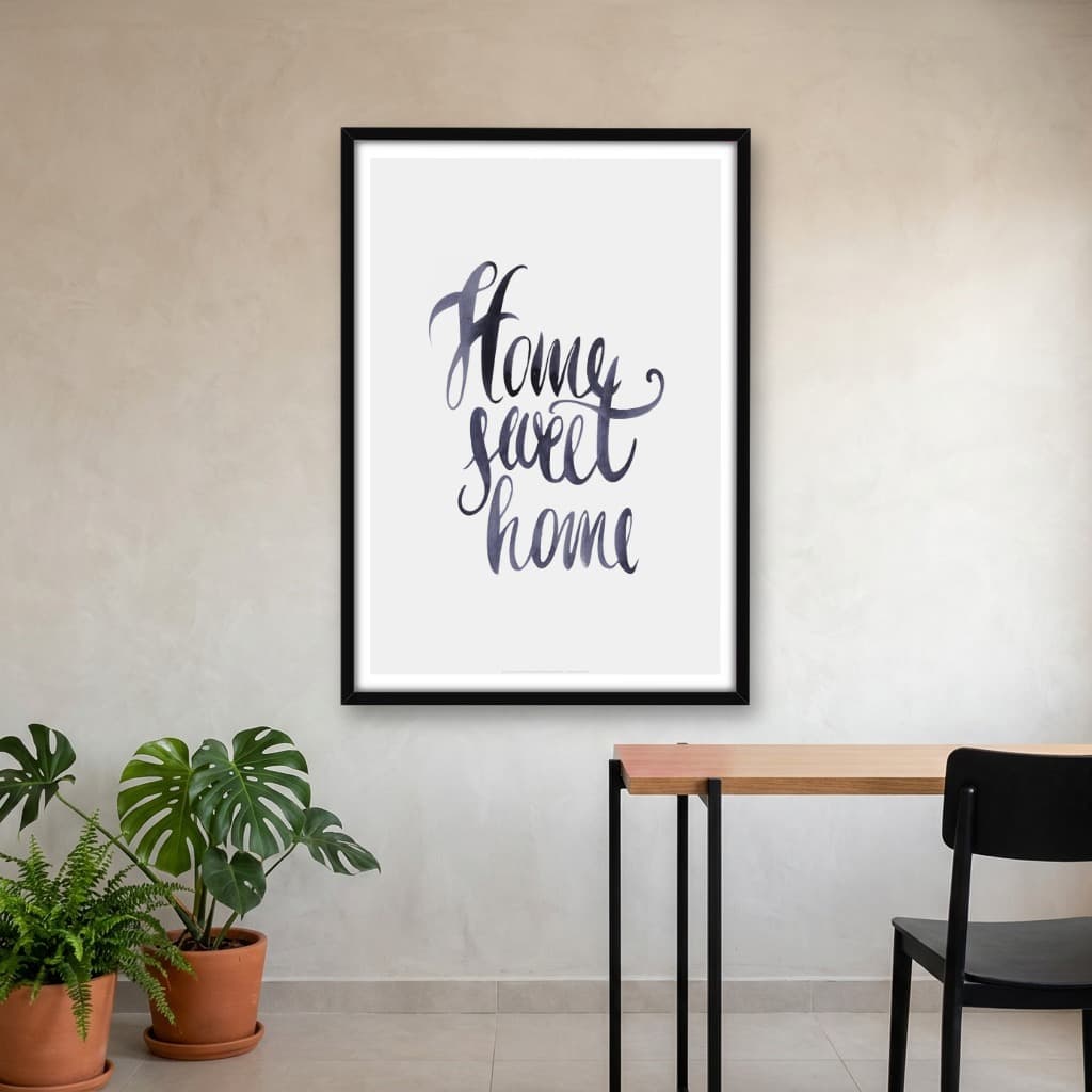 Quadro Decorativo Home Sweet Home - Caligrafia