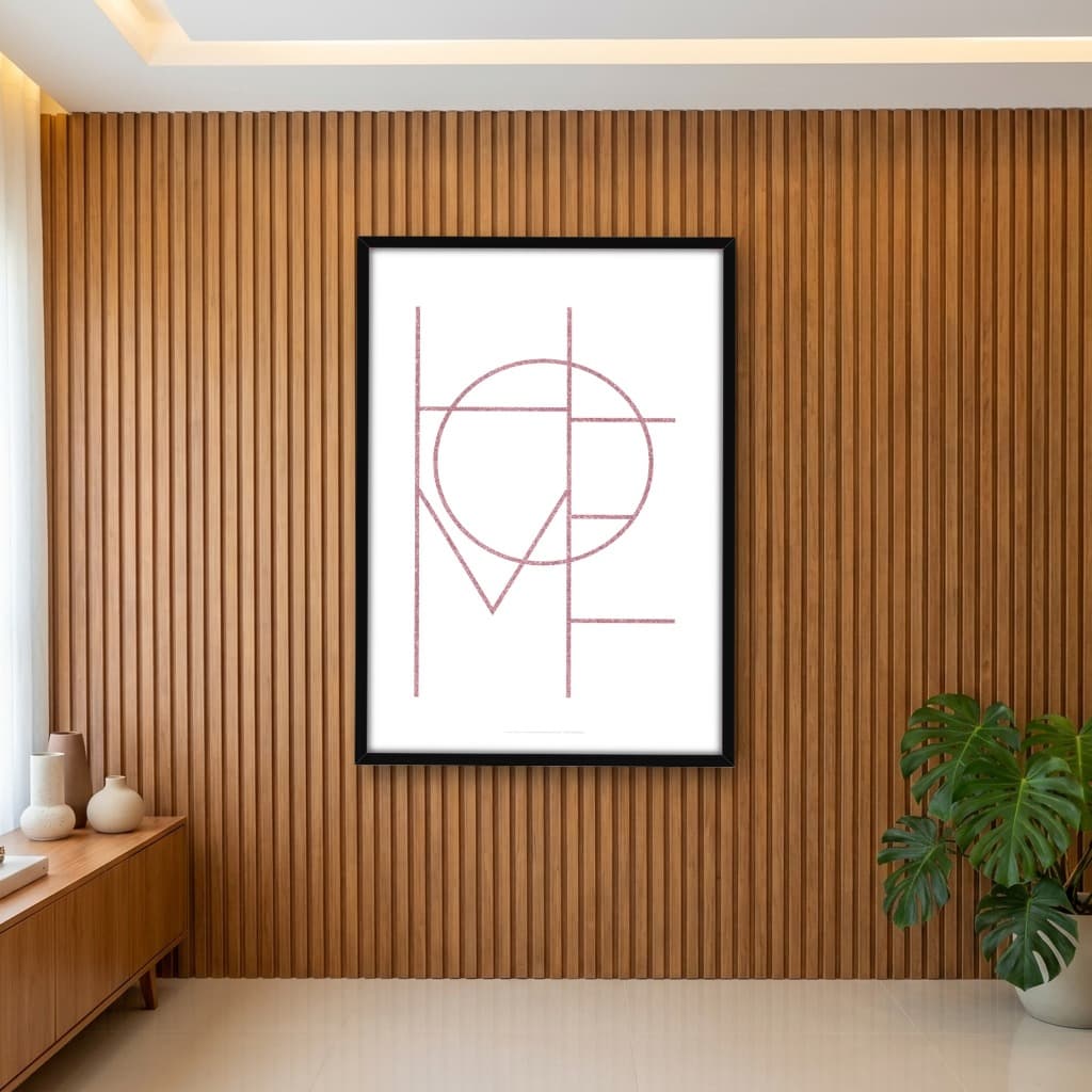 Quadro Decorativo HOME - Rosê - Arte de decoração para casa