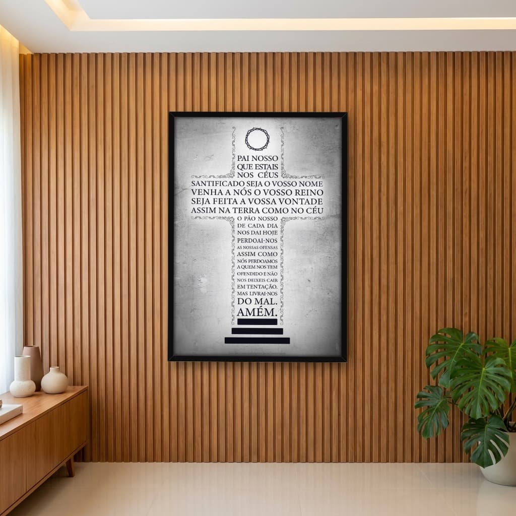 Quadro Decorativo Oração Pai Nosso - Fundo Parede - Decoração para casa