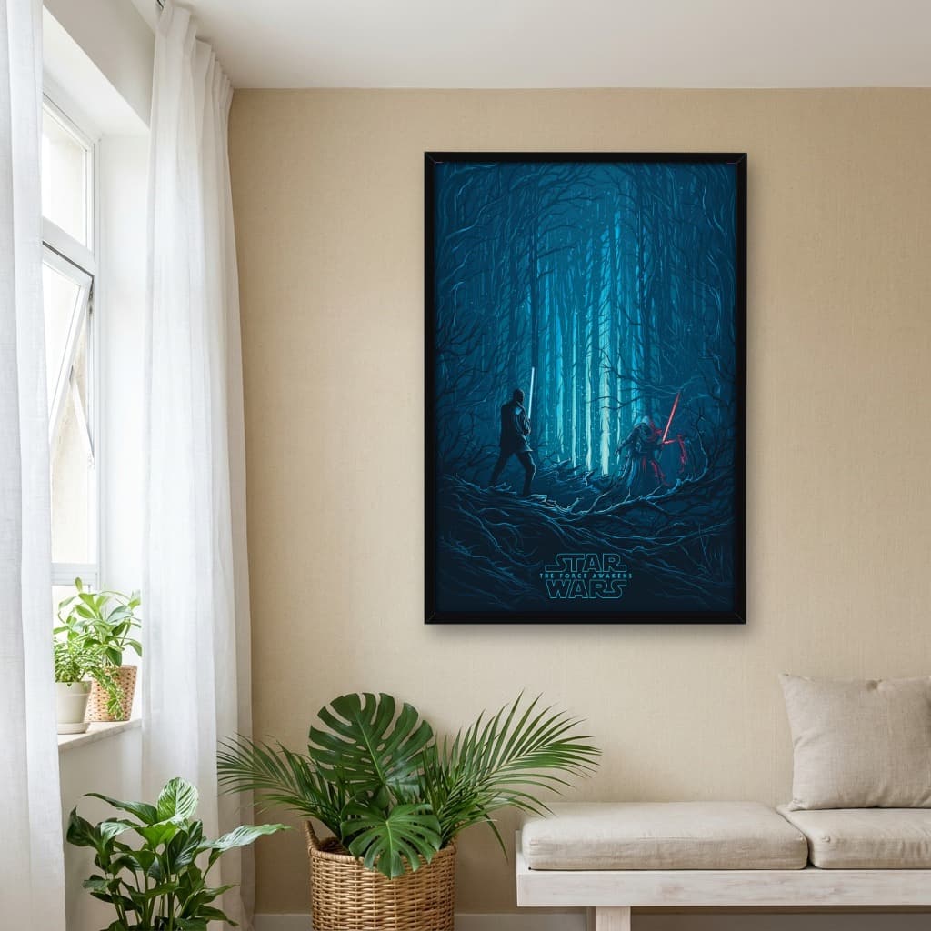 Quadro Decorativo Star Wars O Despertar da Força - Azul