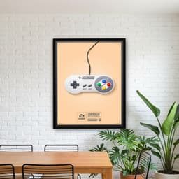 Quadro Decorativo Controle de Games - Super Nintendo