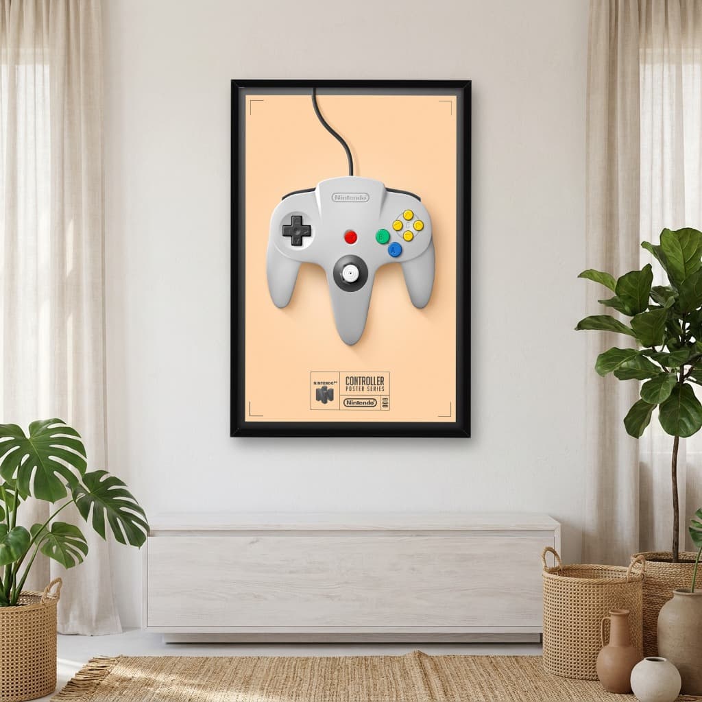 Quadro Decorativo Controle de Games - Nintendo 64