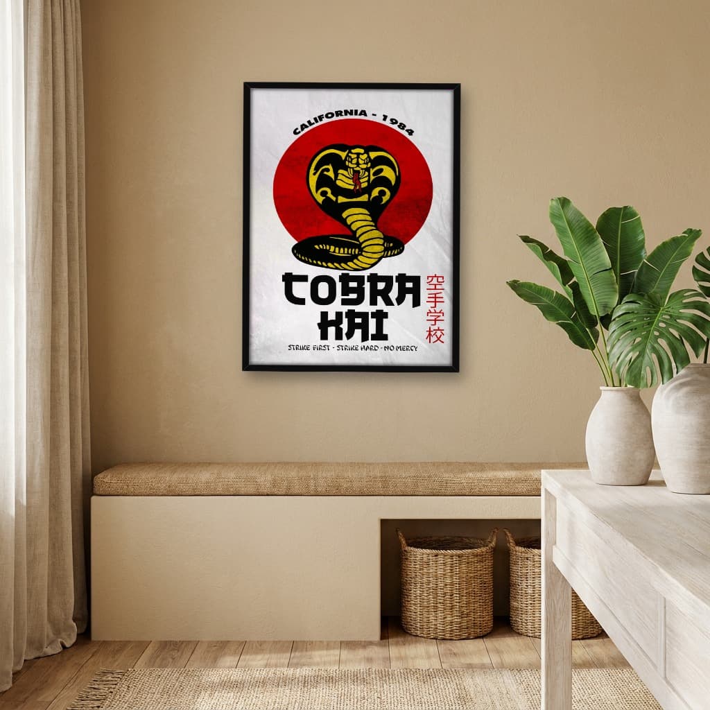 Quadro Decorativo Cobra Kai Karatê Kid Arte - Fundo Branco