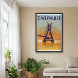 Quadro Decorativo Cartaz de Viagens - São Paulo