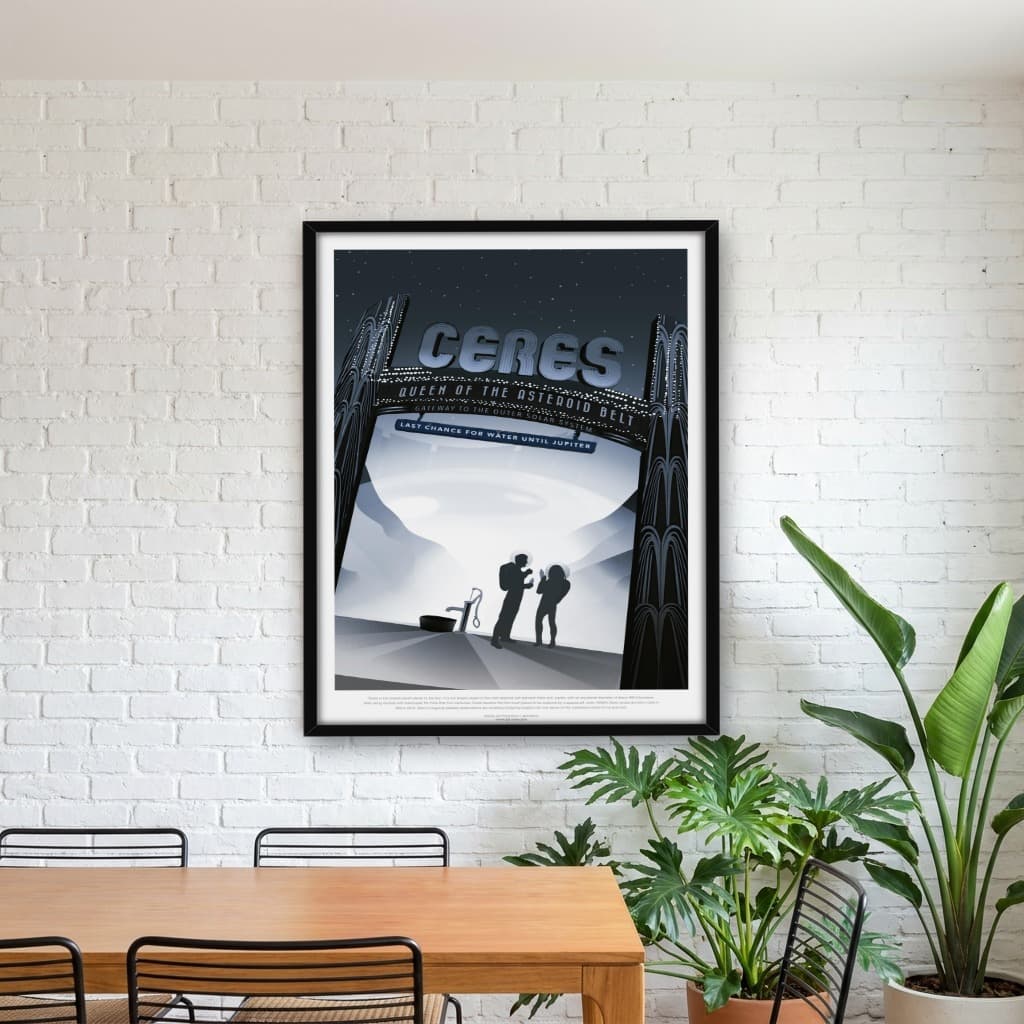 Quadro Decorativo CERES - Cartaz de Turismo Visão do Futuro da NASA do Espaço