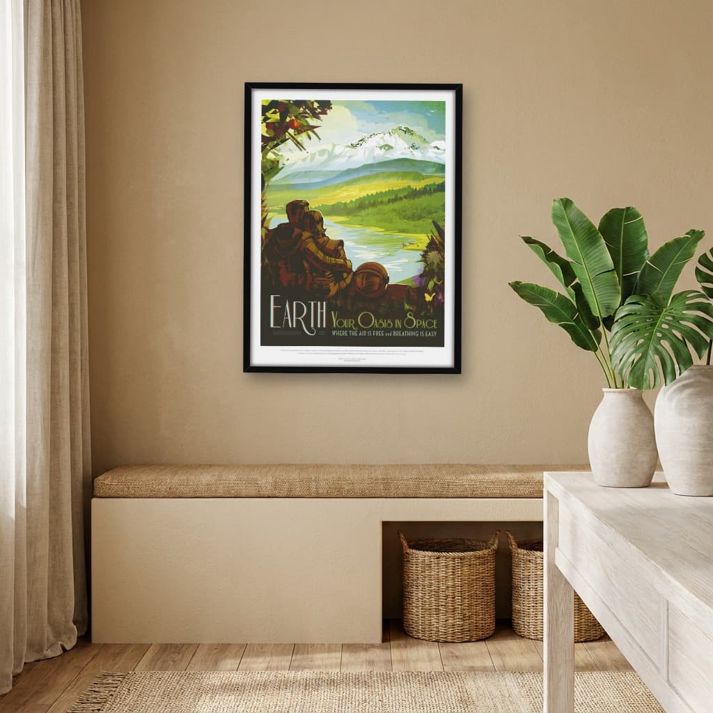Quadro Decorativo TERRA - Cartaz de Turismo Visão do Futuro da NASA do Espaço