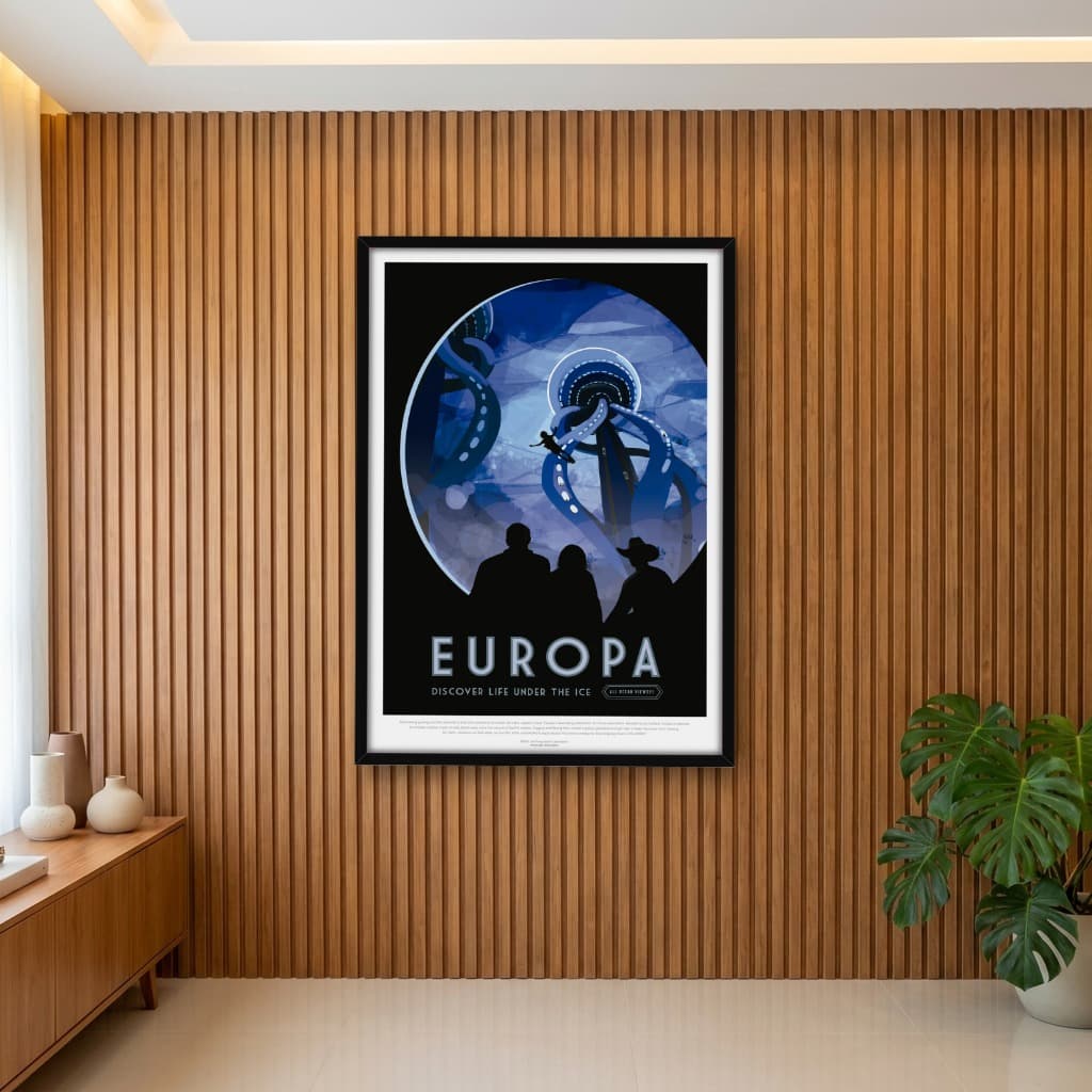 Quadro Decorativo EUROPA - Cartaz de Turismo Visão do Futuro da NASA do Espaço